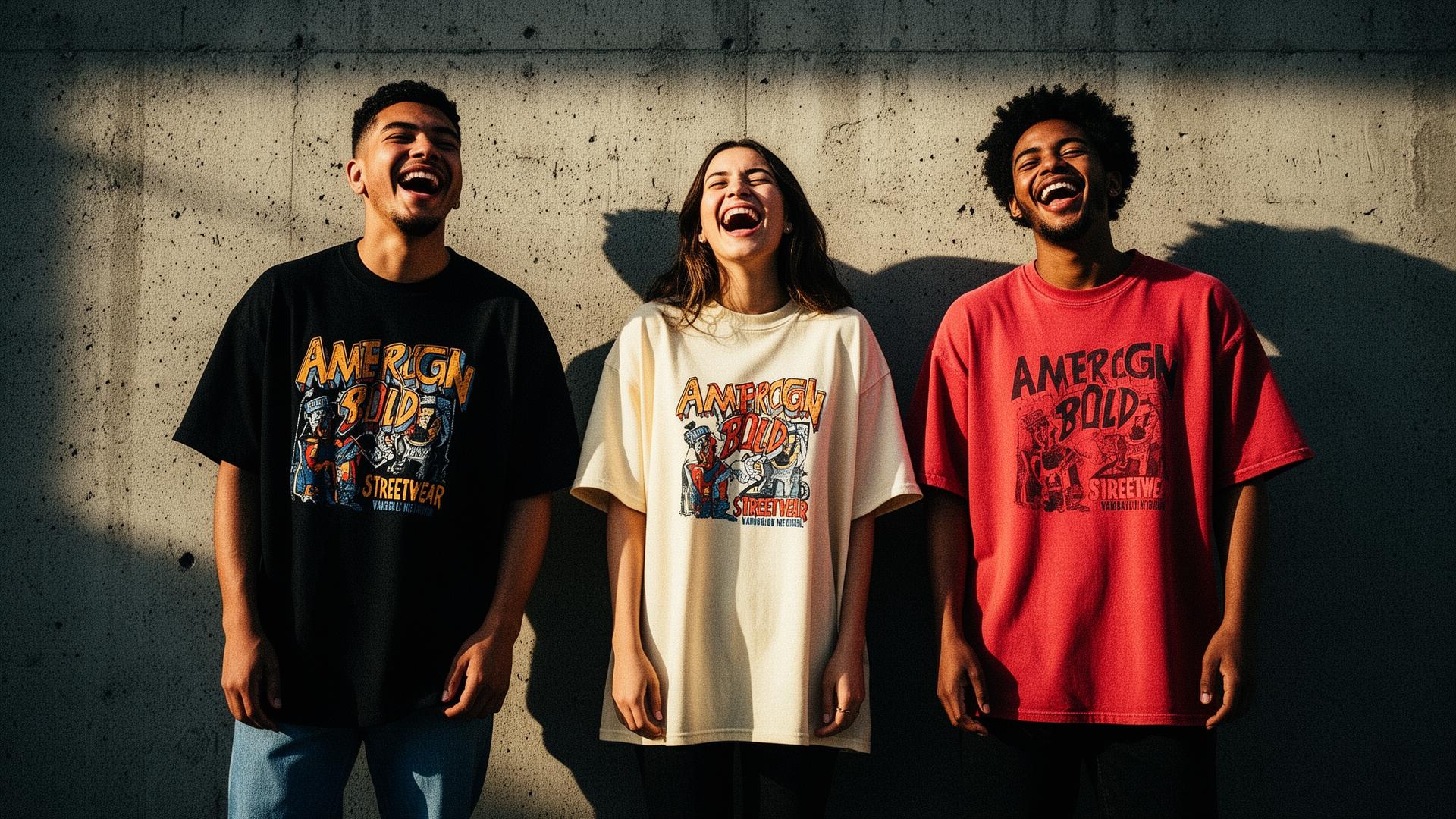 Friends wearing Brantpix graphic tees